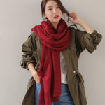 cambioprcaribe dark red Pure Colours Oversized Shawls