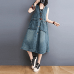 cambioprcaribe denim overall dress Sunday Ready Denim Overall Dress