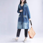 Distressed Long Denim Coat