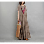 cambioprcaribe Dress Beige / One Size Loose Cotton and Linen Dress | Nirvana