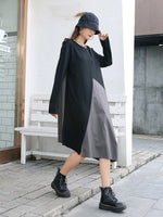 cambioprcaribe Dress Black and Grey Oversized T-Shirt Dress