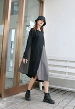 cambioprcaribe Dress Black and Grey Oversized T-Shirt Dress