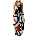 cambioprcaribe Dress Black / S Abstract Canvas Loose Maxi Dress