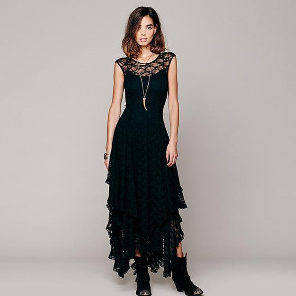 black bohemian dresses