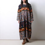 cambioprcaribe Dress Blue / One Size Long Sleeve Floral Patchwork Robe