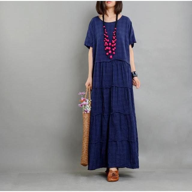 cambioprcaribe Dress Blue / One Size Loose Cotton and Linen Dress | Nirvana