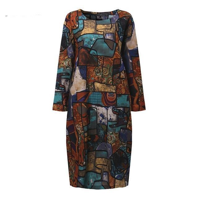 cambioprcaribe Dress Blue / S Van Gogh Art Inspired Dress