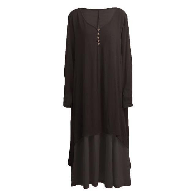 cambioprcaribe Dress Coffee / XXXL Asymmetrical Double Layered Irene Dress