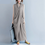 Cross Wrap Sleeveless Maxi Dress