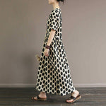 cambioprcaribe Dress Empire Waist Polka Dot Midi Dress