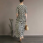 cambioprcaribe Dress Empire Waist Polka Dot Midi Dress