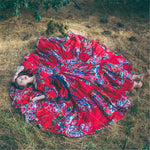 cambioprcaribe Dress Fit and Flare Red Floral Gypsy Dress | Mandala