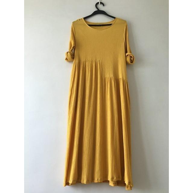 cambioprcaribe Dress Gold / S Oversized Long Hippie Dresses