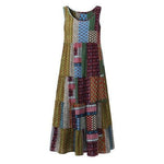 cambioprcaribe Dress Green / L Sleeveless Patchwork Hippie Dress