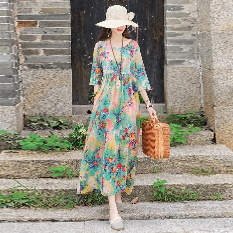 Fang Hua Floral Midi Dress