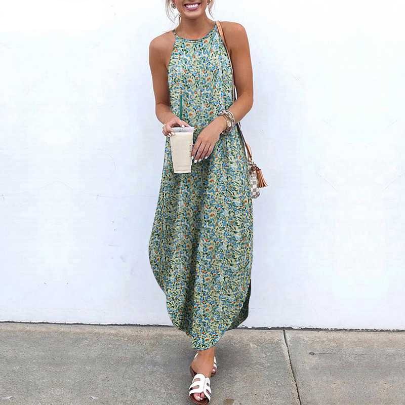 Boho Floral Print Plus Size Sundress