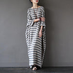 cambioprcaribe Dress Grey / L Striped Oversized Maxi Dress