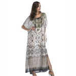 cambioprcaribe Dress Grey / One Size Chiffon Bohemian Beach Maxi Dress