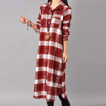 cambioprcaribe Dress Grunge Style Plaid Shirt Dress