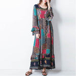 cambioprcaribe Dress Long Sleeves Floral Patchwork Hippie Dress