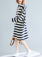 cambioprcaribe Dress Long Sleeves Striped Midi Dress