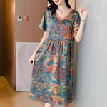 Loose Silk Boho Dress