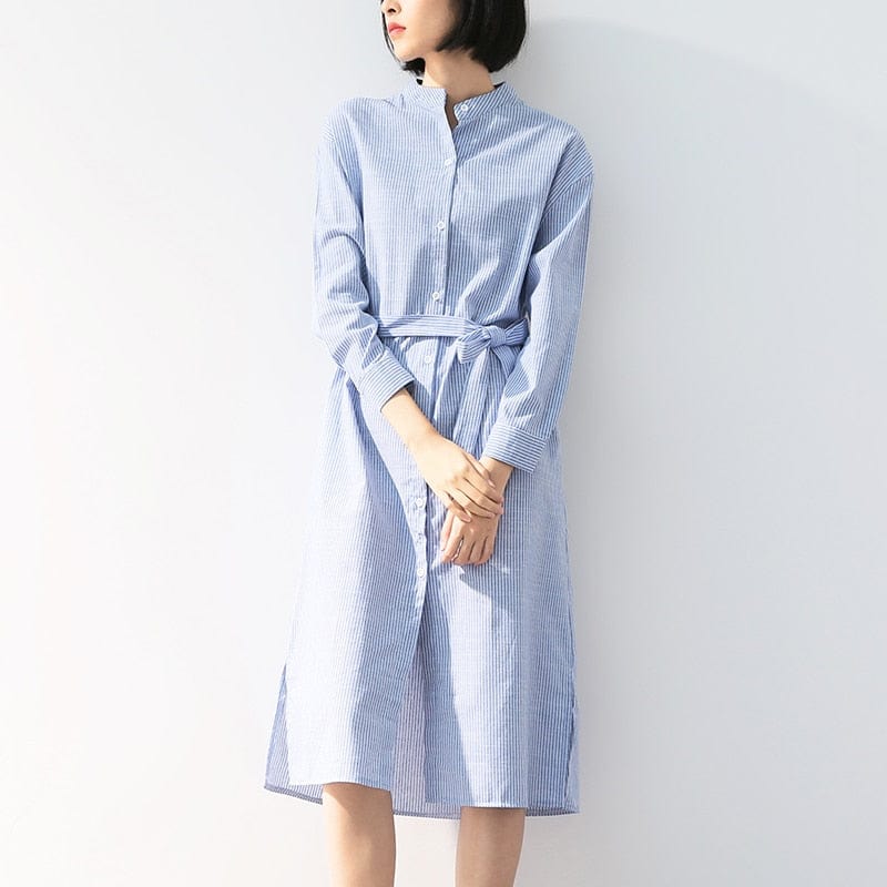 Loose Windbreaker Collar Shirt Dress