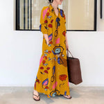 Abstract Art Button Down Maxi Shirt Dress