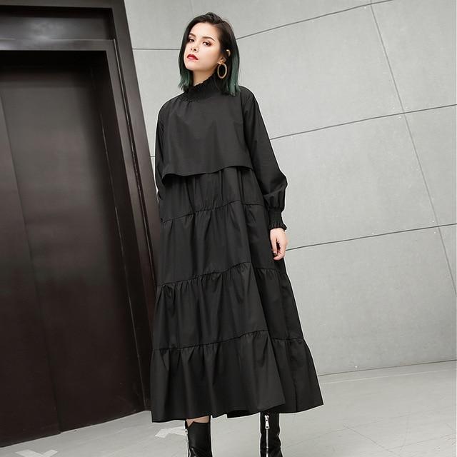 cambioprcaribe Dress One Size / Black Layered Black Turtleneck Dress | Millennials