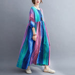 cambioprcaribe Dress One Size Oversized Bohemian Striped Dress