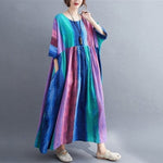 cambioprcaribe Dress One Size Oversized Bohemian Striped Dress