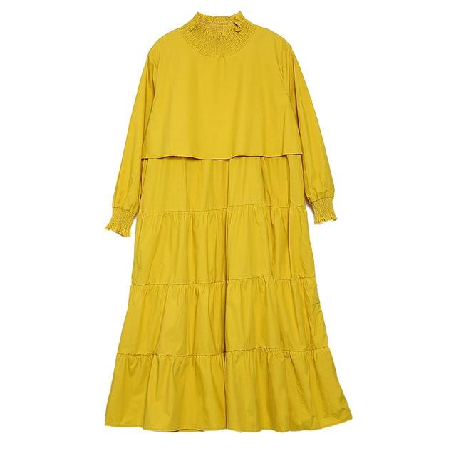 cambioprcaribe Dress One Size / Yellow Layered Black Turtleneck Dress | Millennials