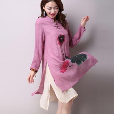 cambioprcaribe Dress Pink Lotus Linen Dress  | Zen