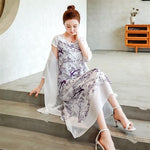 cambioprcaribe Dress purple / S Midi Floral Dress + Cardigan | OOTD