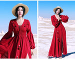 Red Bohemian Maxi Dress | Mandala