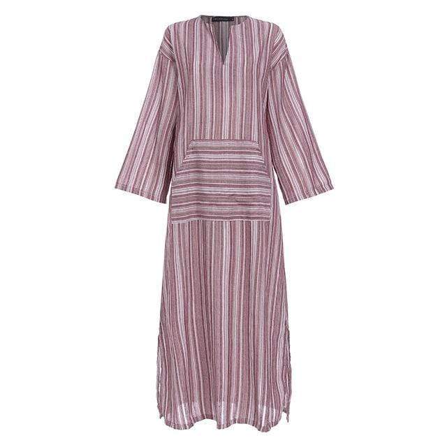 cambioprcaribe Dress Red / M Striped Oversized Maxi Dress  | Zen