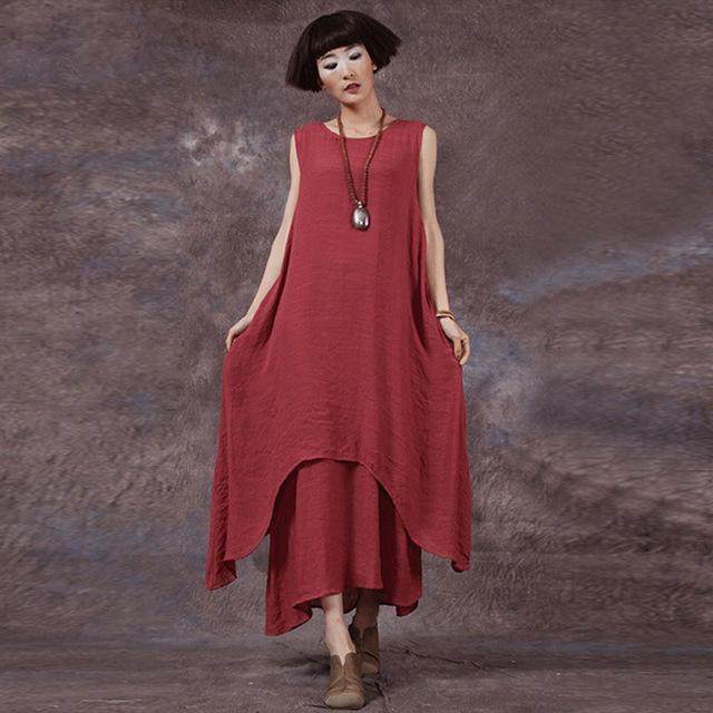 cambioprcaribe Dress Red / XXXL Gypsy Soul Double Layered Sundress  | Zen