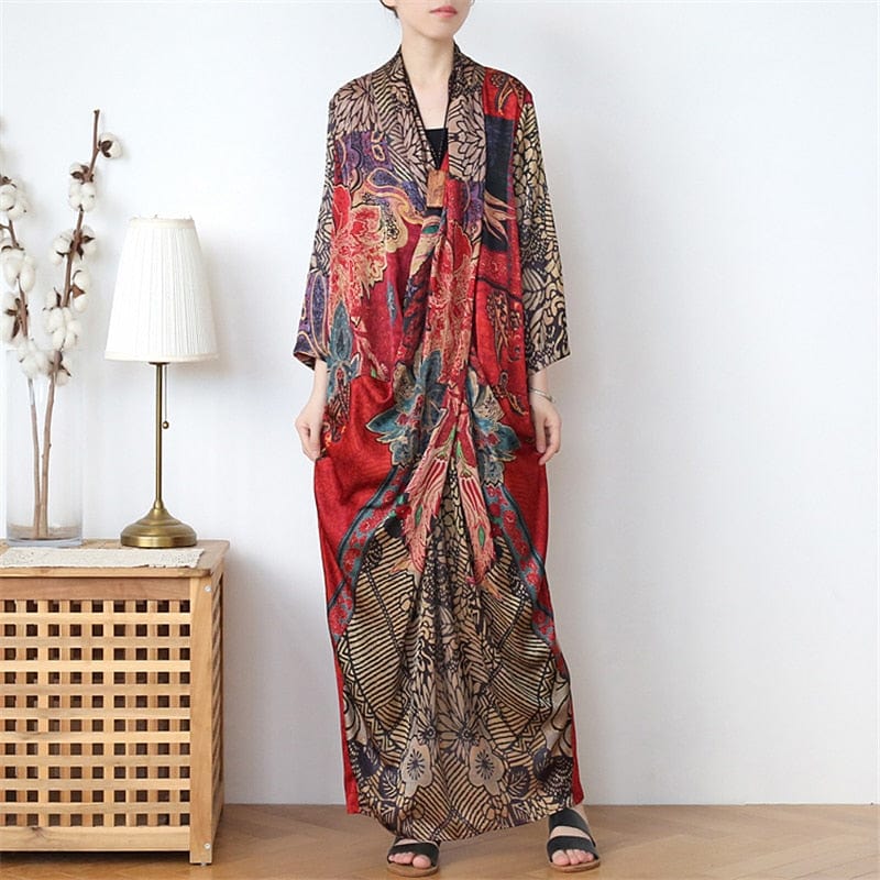 cambioprcaribe Dress Silk Chinese Cross Tunic