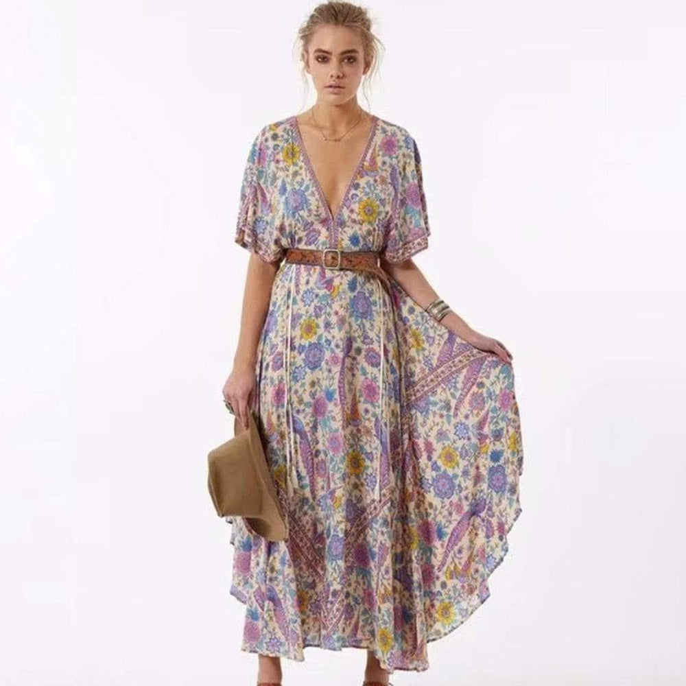 Starshine Floral Hippie Maxi Dress