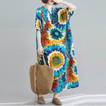 Tie-Dye Print Loose Hippie Dress