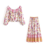 cambioprcaribe Dress Top + Skirt / M Clarity Bohemian 2 Pieces Set