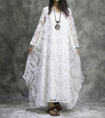 cambioprcaribe Dress White / One Size Retro Embroidered Floral Maxi Dress | Nirvana