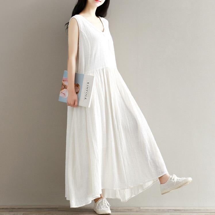 Empire Cotton and Linen Maxi Dress