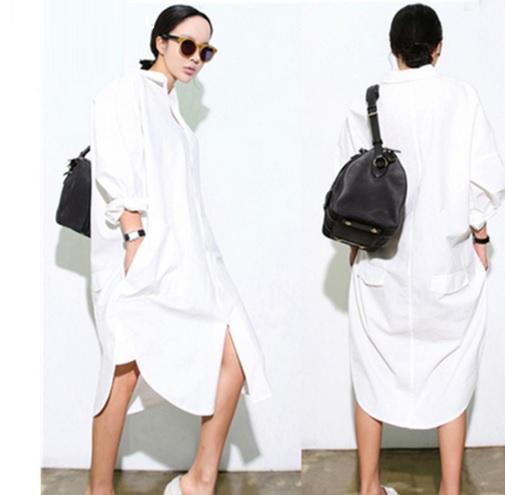 White Boyfriend Shirt Dress | Millennials