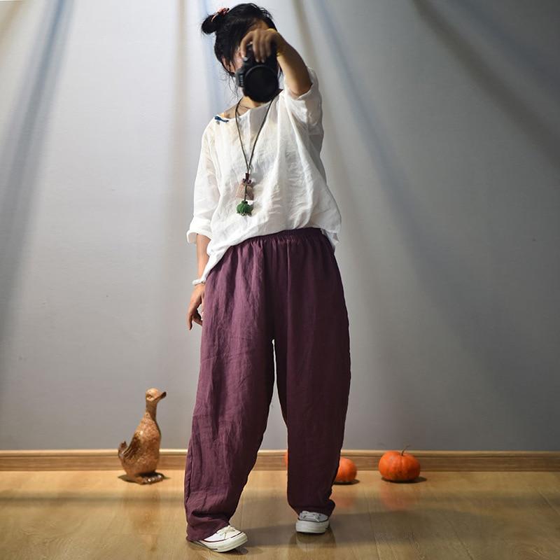 cambioprcaribe Elastic Waist Linen Trousers | Zen