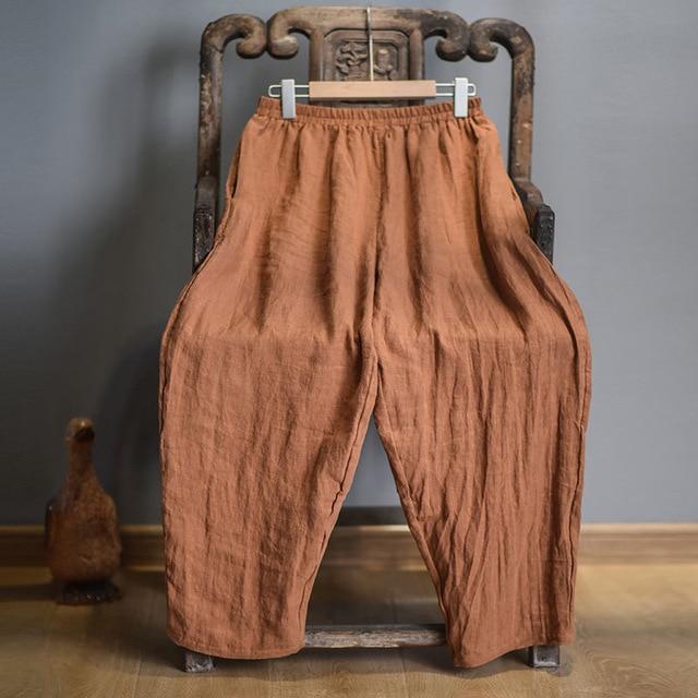 cambioprcaribe Elastic Waist Linen Trousers | Zen