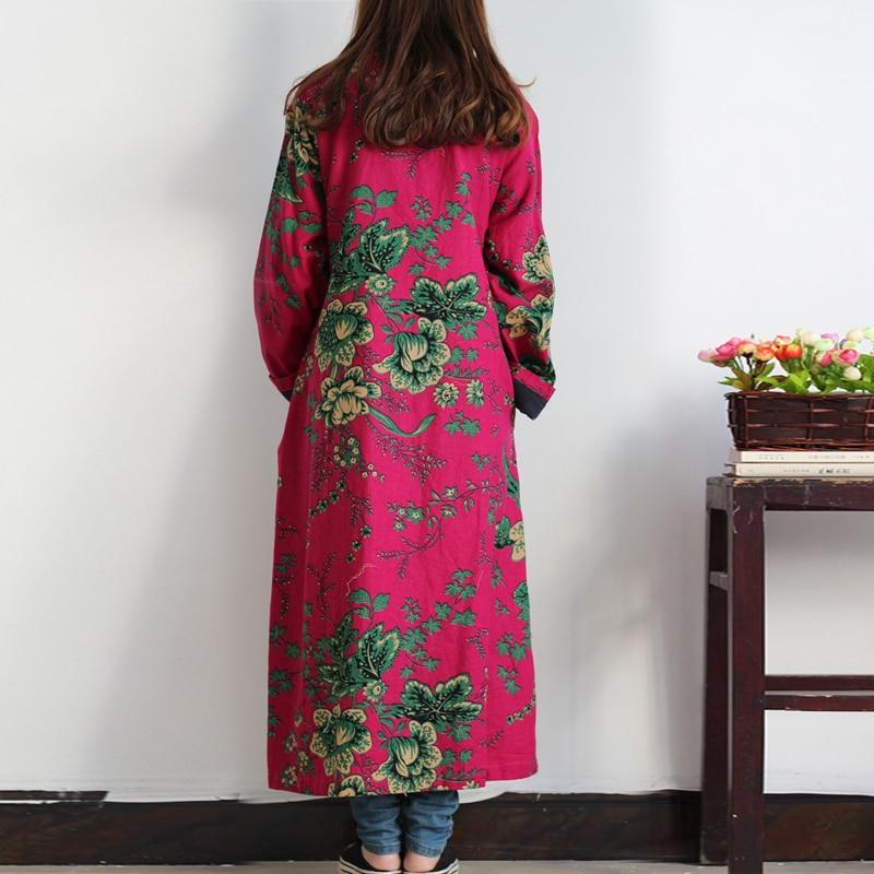 cambioprcaribe Floral Chinese Linen Trench Coat