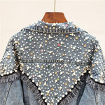 cambioprcaribe Fringed Studded Denim Jacket