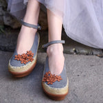 cambioprcaribe gray / 7.5 Handmade Leather Floral Shoes