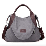 cambioprcaribe Gray Large Capacity Vintage Shoulder Handbag